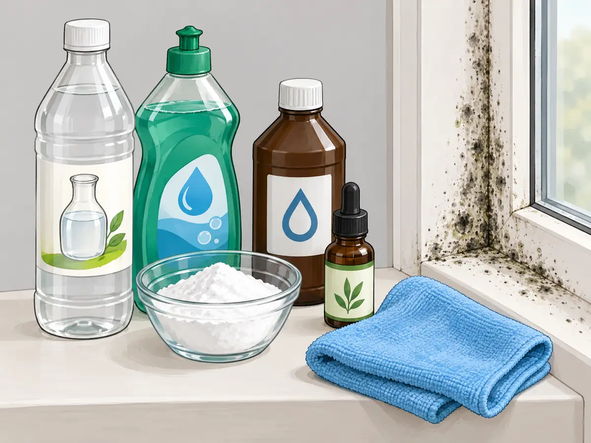 Bleach-free cleaners for window sill mold