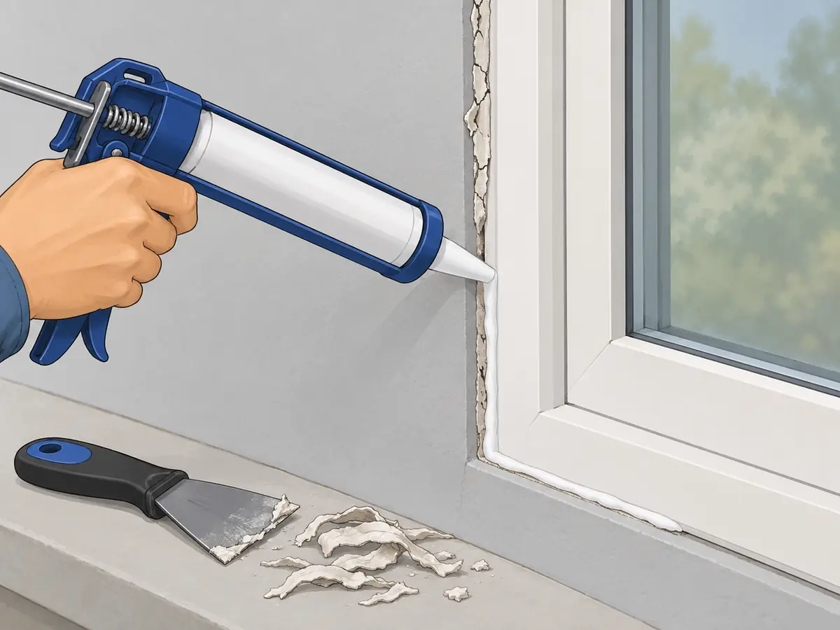 Re-caulking around a window frame